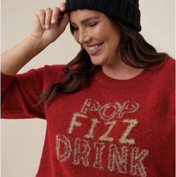 NEW Torrid 'Pop Fizz Drink' Fuzzy Special Event Sweater - Picture 10 of 12